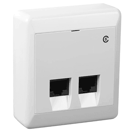 RS16/MOD P 2X8 cat.6 UTP PH Розетка судовая компьютерная накладная IP20 6942075 (4550)