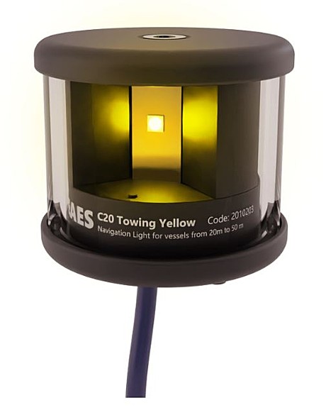 C20-T24-2E-00-C-100 Towing Yellow 135° Алюминиевый корпус черный, стандартное основание 2nm 1,3W