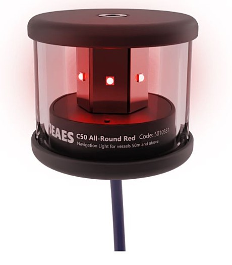 C50-X24-3A-00-C-100 All-round Red 360° Алюминиевый корпус черный, стандартное основание 3nm 3,3W