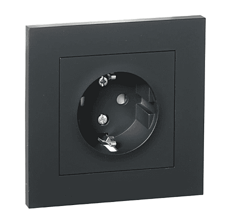 RS1014 PT BL FLUSH Розетка судовая с заземлением, одиночная встраив.с рамкой IP20 1511535 (3777)