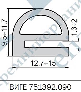 Элиз ВИГЕ 751392090-03-00 Уплотнитель П-образный Белый