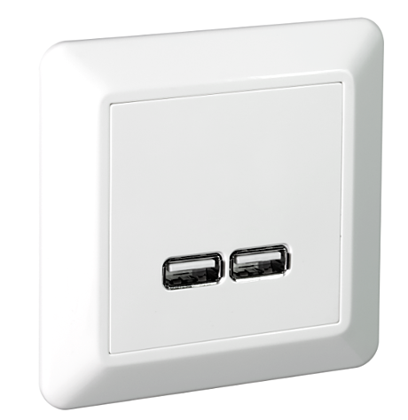 RS16 USB-uttag 2EURO Розетка судовая с 2 портами USB для зарядки одноместная IP20 6630098 (5982)
