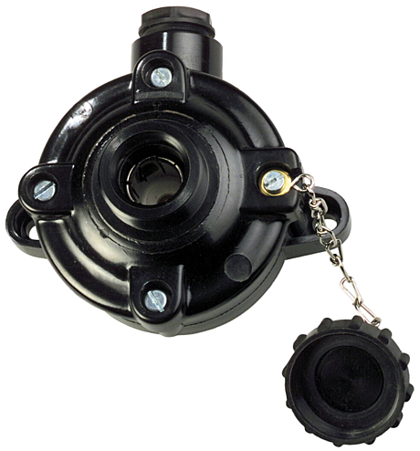 503-1xPG16 Розетка судовая двухполюсная черная 50 V DC, 10 A, IP56