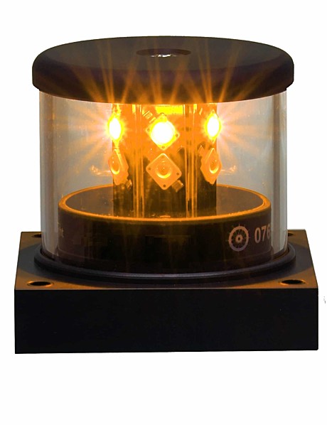 C52-X24-3E-K0-C-100 All-round double Yellow 360° Алюминиевый корпус черный, квадратное основание 3nm