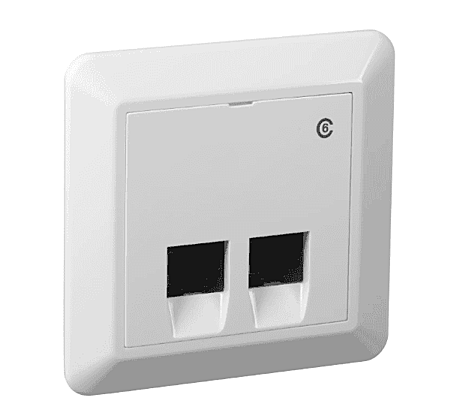 RS16/MOD I 2X8 cat.6 UTP PH Розетка судовая компьютерная двойная встраиваемая IP20 6942073 (4548)